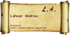 Lahner Andrea névjegykártya